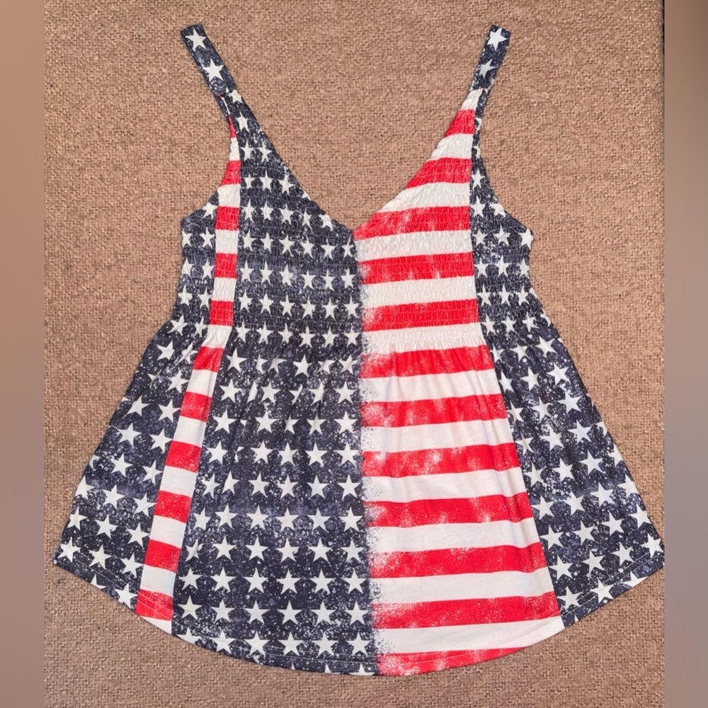 Patriotic size small Star and Stripe Tank Top